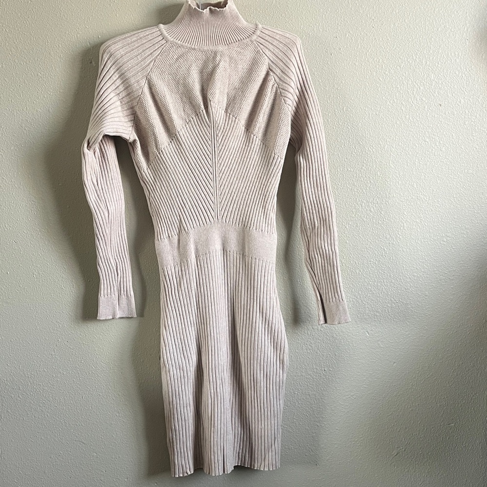 Source Unknown Cream Long Sleeve Knit Dress